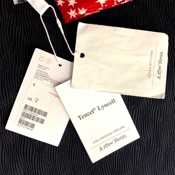 & Other Stories Dress Moon Stars Zodiac Celestial Witchy Astrology Print Tencel - Picture 10 of 11